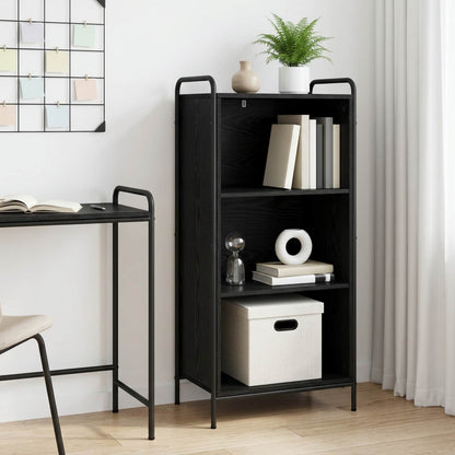 vidaXL Book Cabinet 55.5 x 33 x 111 cm Engineered Wood Black Oak