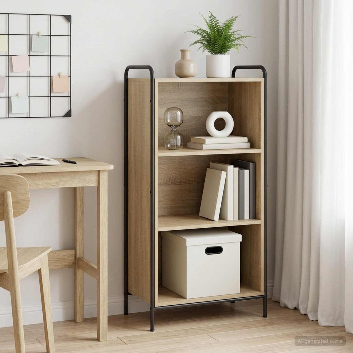 vidaXL Book Cabinet 55.5 x 33 x 111 cm Engineered Wood Sonoma Oak