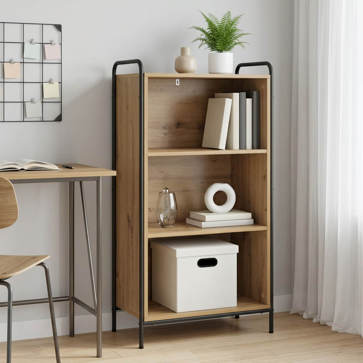 vidaXL Book Cabinet 55.5 x 33 x 111 cm Engineered Wood Artisan Oak