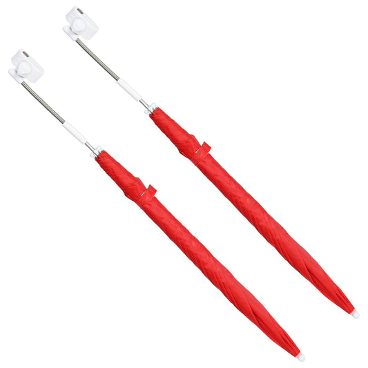 vidaXL Umbrella with Clamp 2 pcs Fire Brick Red Ø 105 x 86 cm
