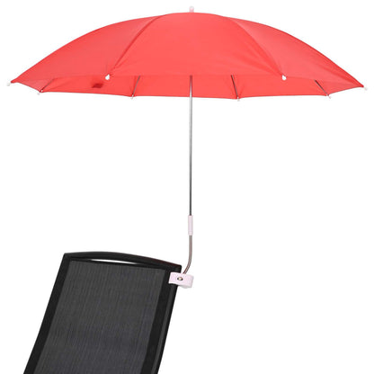 vidaXL Umbrella with Clamp 2 pcs Fire Brick Red Ø 105 x 86 cm