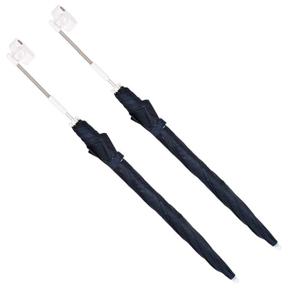 vidaXL Umbrella with Clamp 2 pcs Navy Blue Ø 105 x 86 cm