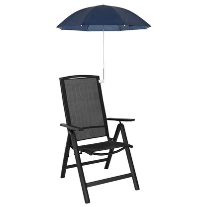 vidaXL Umbrella with Clamp 2 pcs Navy Blue Ø 105 x 86 cm