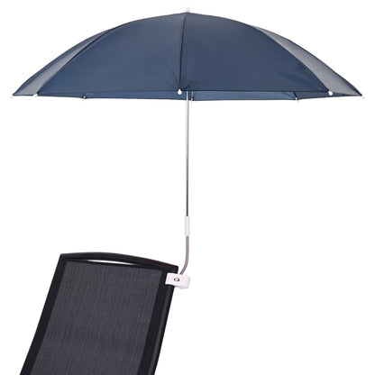 vidaXL Umbrella with Clamp 2 pcs Navy Blue Ø 105 x 86 cm