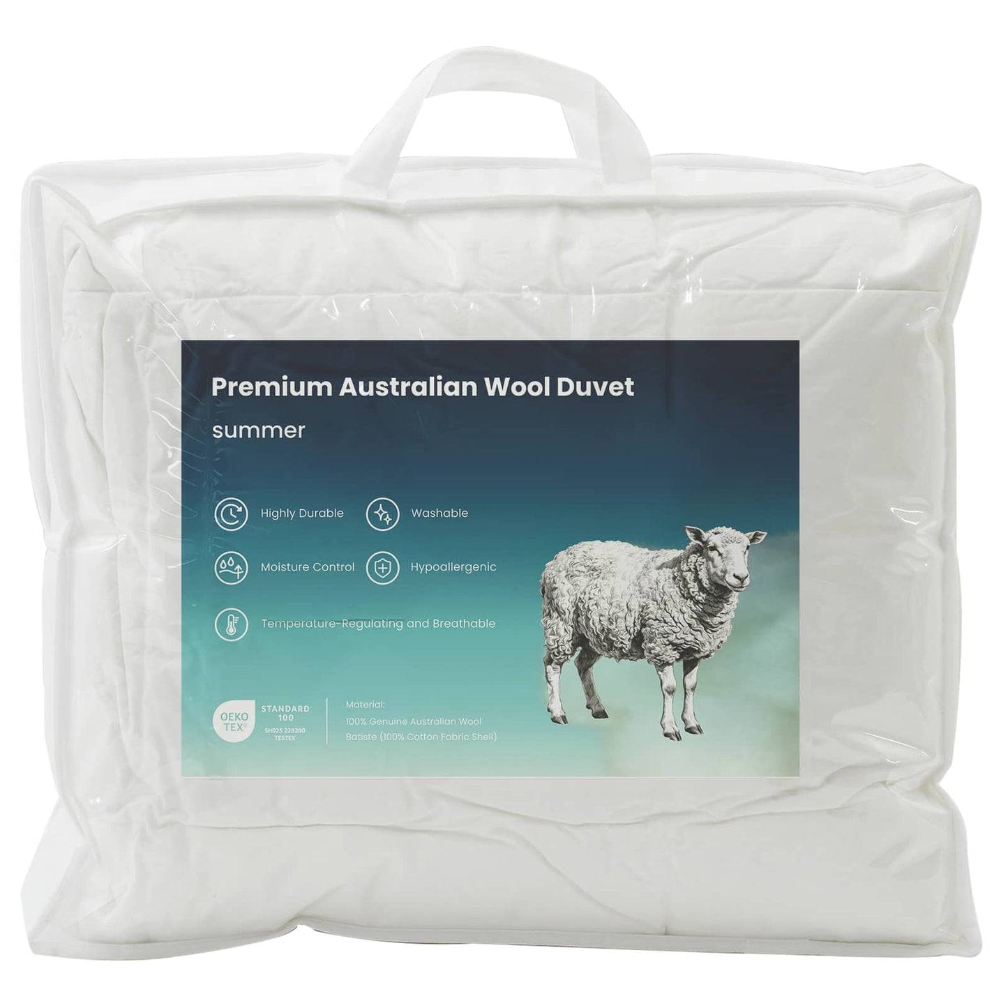 vidaXL Duvet TRIER 150x200 cm Summer 140 GSM 100% Australian Wool
