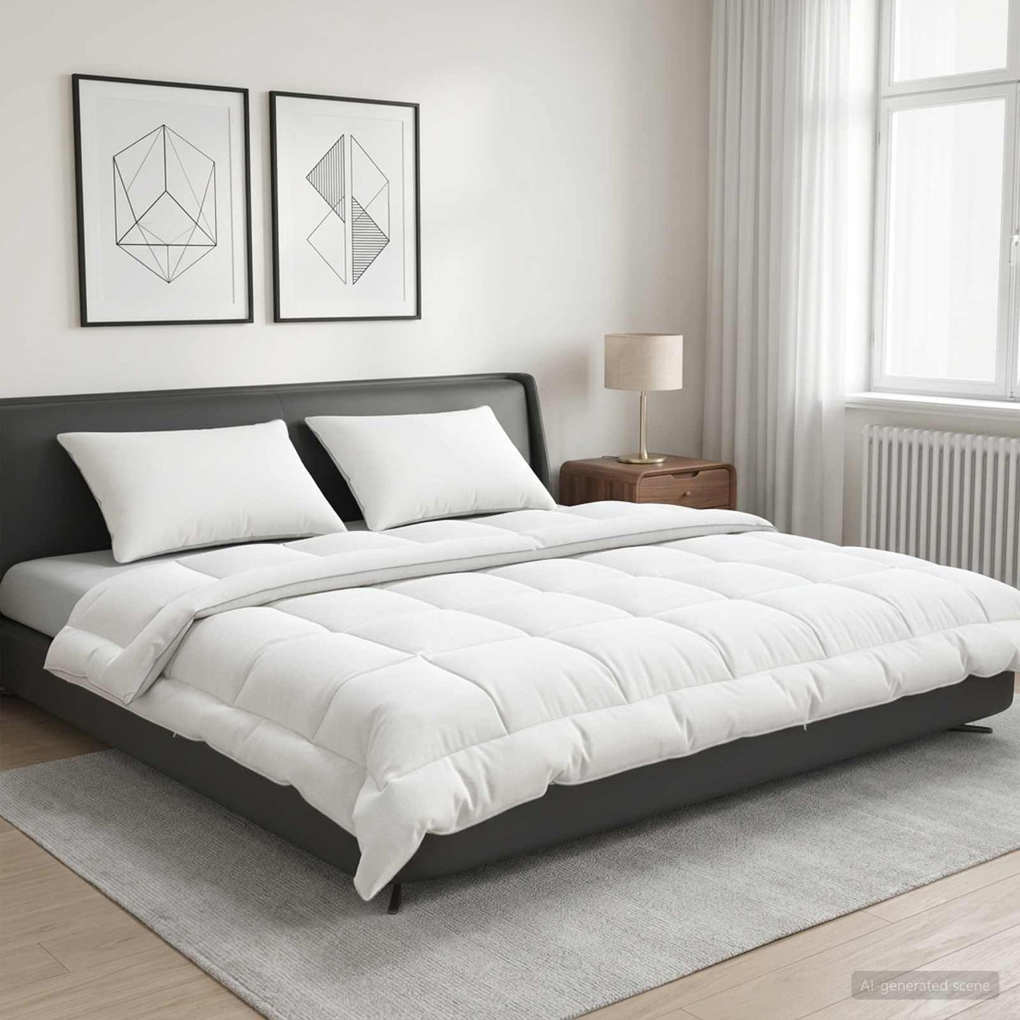 vidaXL Duvet 200x200 cm 4 Seasons 300 GSM Australian Wool White