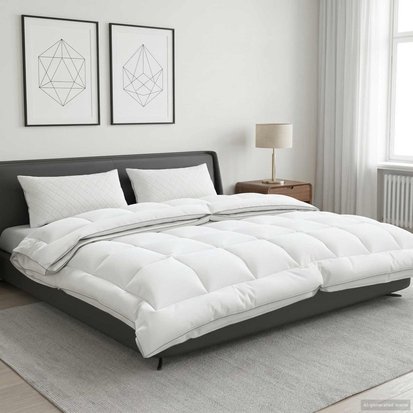 vidaXL Duvet 200x200 cm 4 Seasons 200+300 GSM Australian Wool White