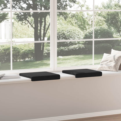 vidaXL Bench Cushion 2 pcs Fabric Black Depth 35 cm