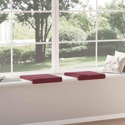 vidaXL Bench Cushion 2 pcs Fabric Wine Red Depth 35 cm