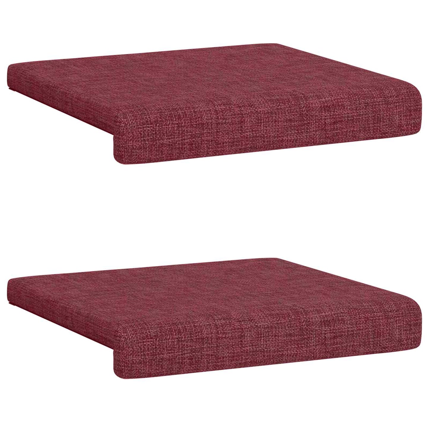 vidaXL Bench Cushion 2 pcs Fabric Wine Red Depth 35 cm