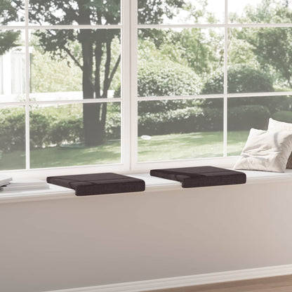 vidaXL Bench Cushion 2 pcs Fabric Dark Brown Depth 35 cm