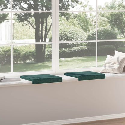 vidaXL Bench Cushion 2 pcs Fabric Dark Green Depth 35 cm