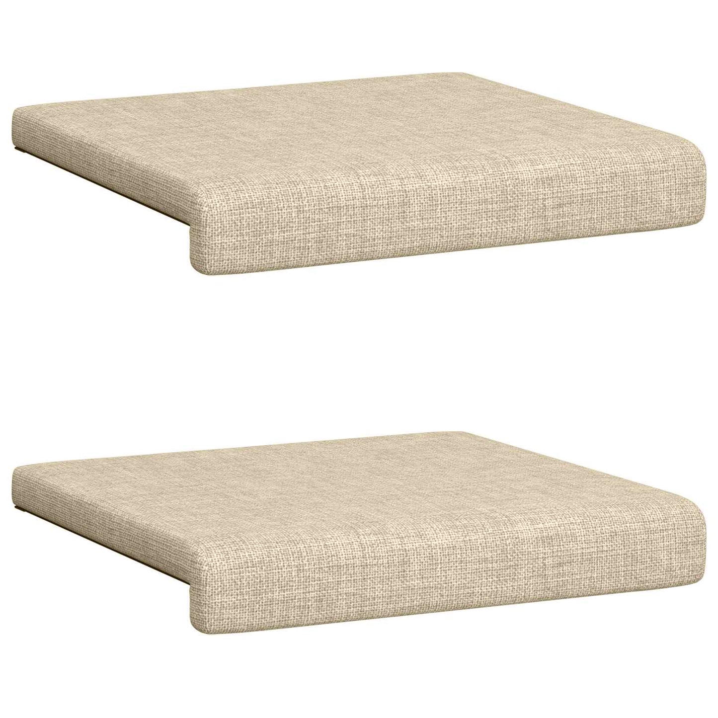 vidaXL Bench Cushion 2 pcs Fabric Cream Depth 35 cm
