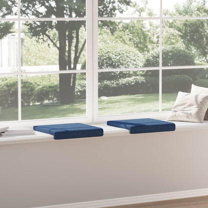 vidaXL Bench Cushion 2 pcs Fabric Blue Depth 35 cm