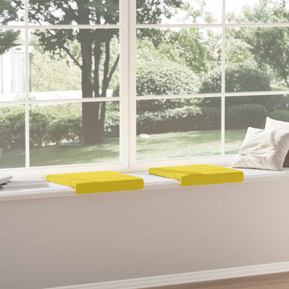 vidaXL Bench Cushion 2 pcs Fabric Light Yellow Depth 35 cm