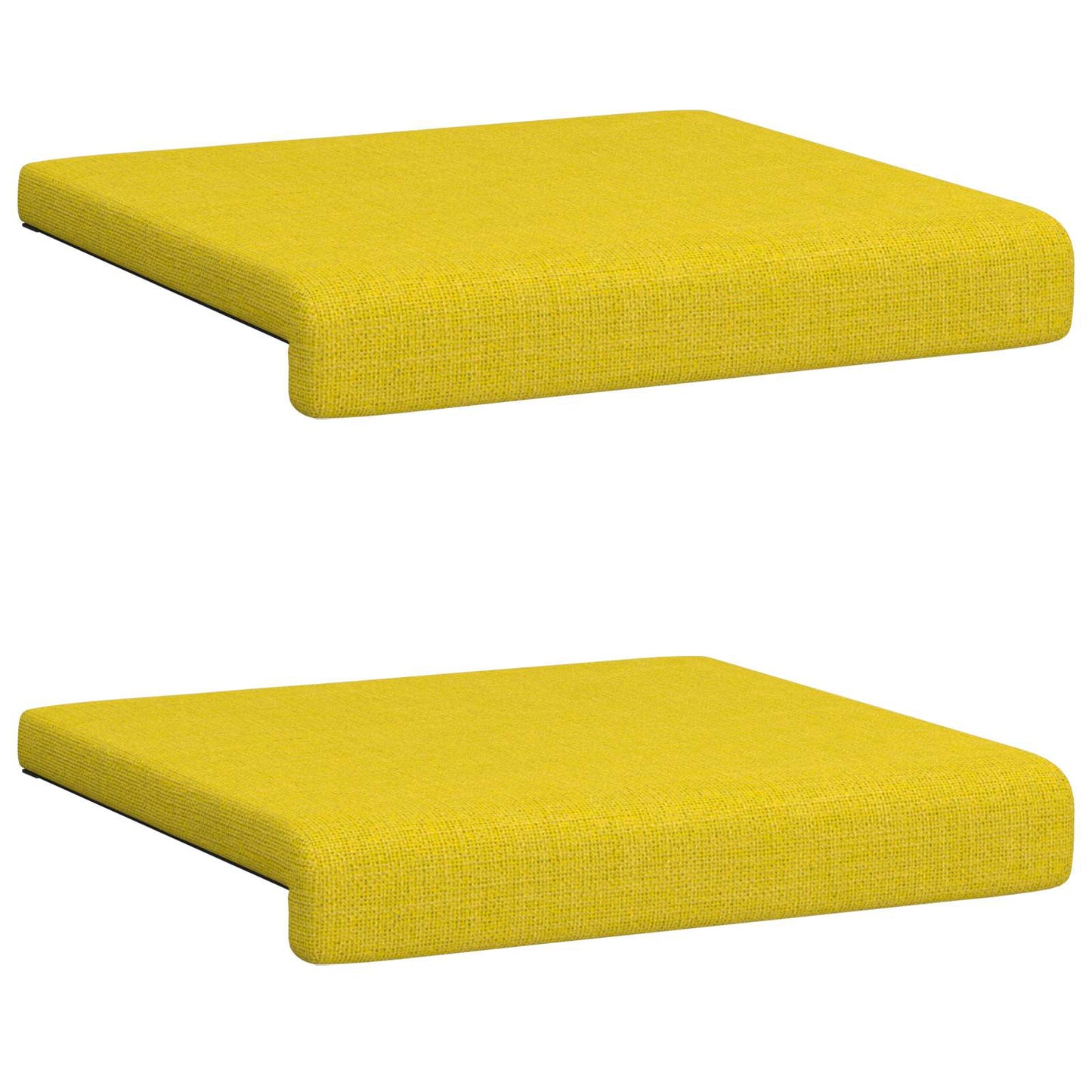 vidaXL Bench Cushion 2 pcs Fabric Light Yellow Depth 35 cm