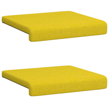 vidaXL Bench Cushion 2 pcs Fabric Light Yellow Depth 35 cm