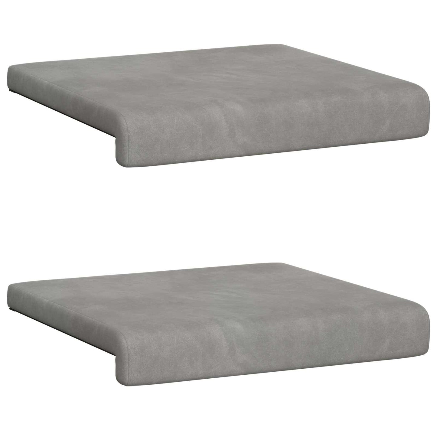 vidaXL Bench Cushion 2 pcs Velvet Light Grey Depth 35 cm