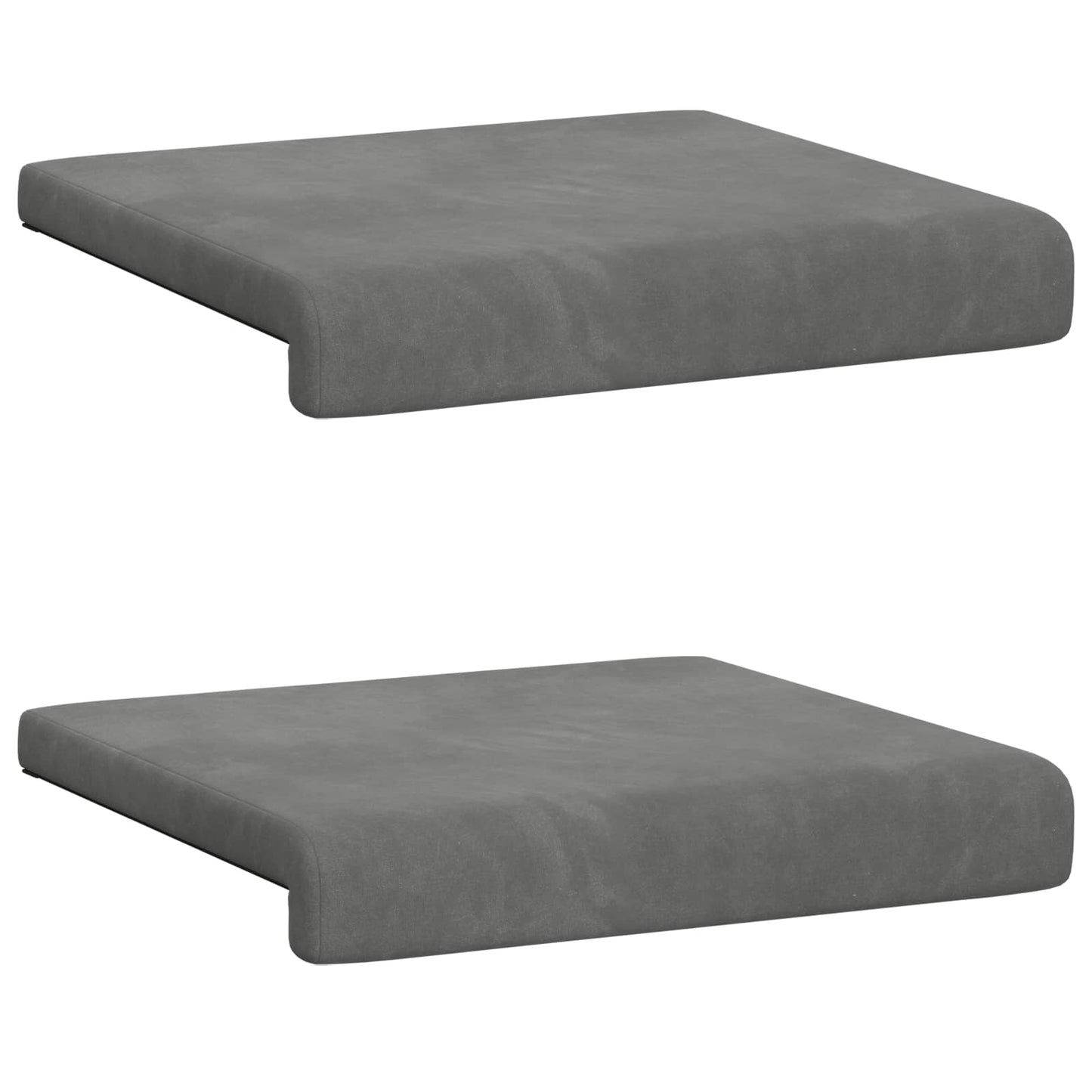 vidaXL Bench Cushion 2 pcs Velvet Dark Grey Depth 35 cm