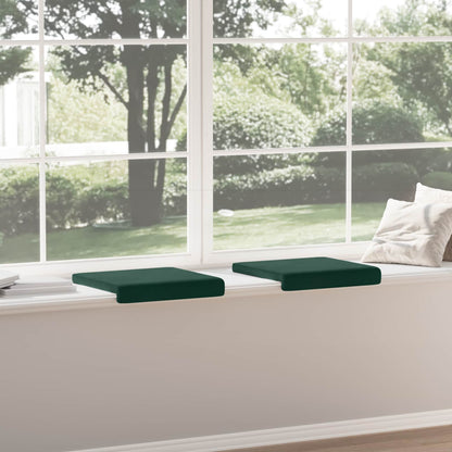 vidaXL Bench Cushion 2 pcs Velvet Dark Green Depth 35 cm