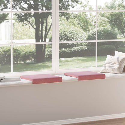 vidaXL Bench Cushion 2 pcs Velvet Pink Depth 35 cm