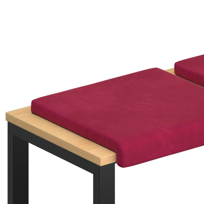 vidaXL Bench Cushion 2 pcs Velvet Wine Red Depth 35 cm
