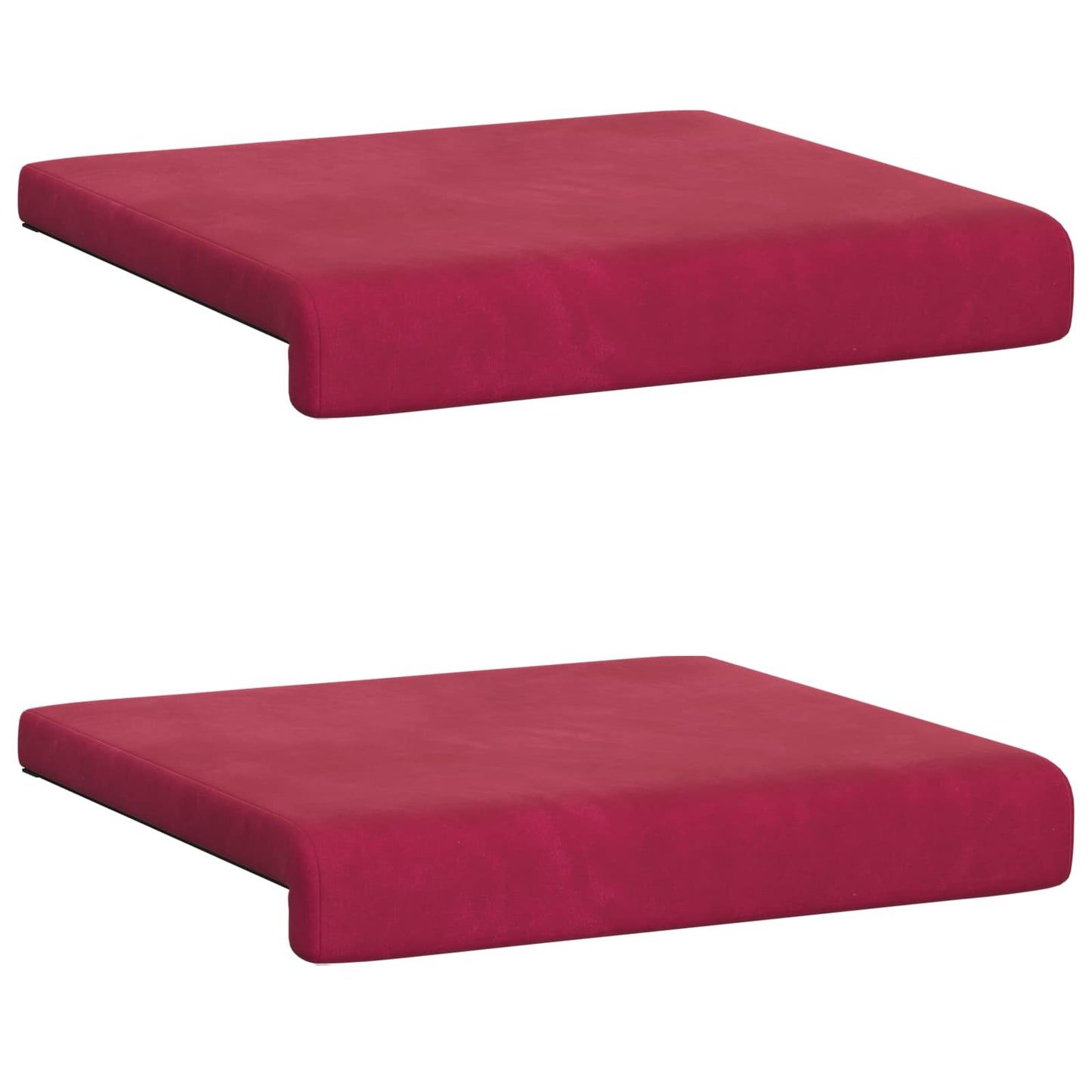 vidaXL Bench Cushion 2 pcs Velvet Wine Red Depth 35 cm