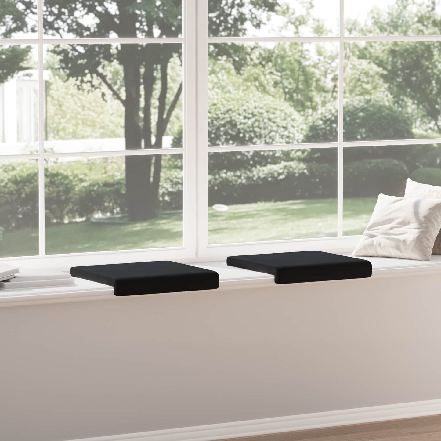 vidaXL Bench Cushion 2 pcs Velvet Black Depth 35 cm