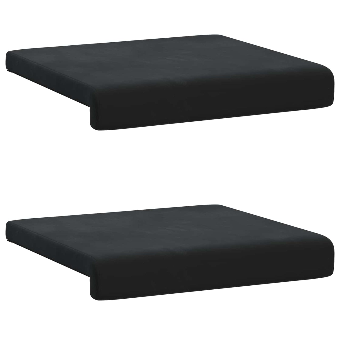 vidaXL Bench Cushion 2 pcs Velvet Black Depth 35 cm