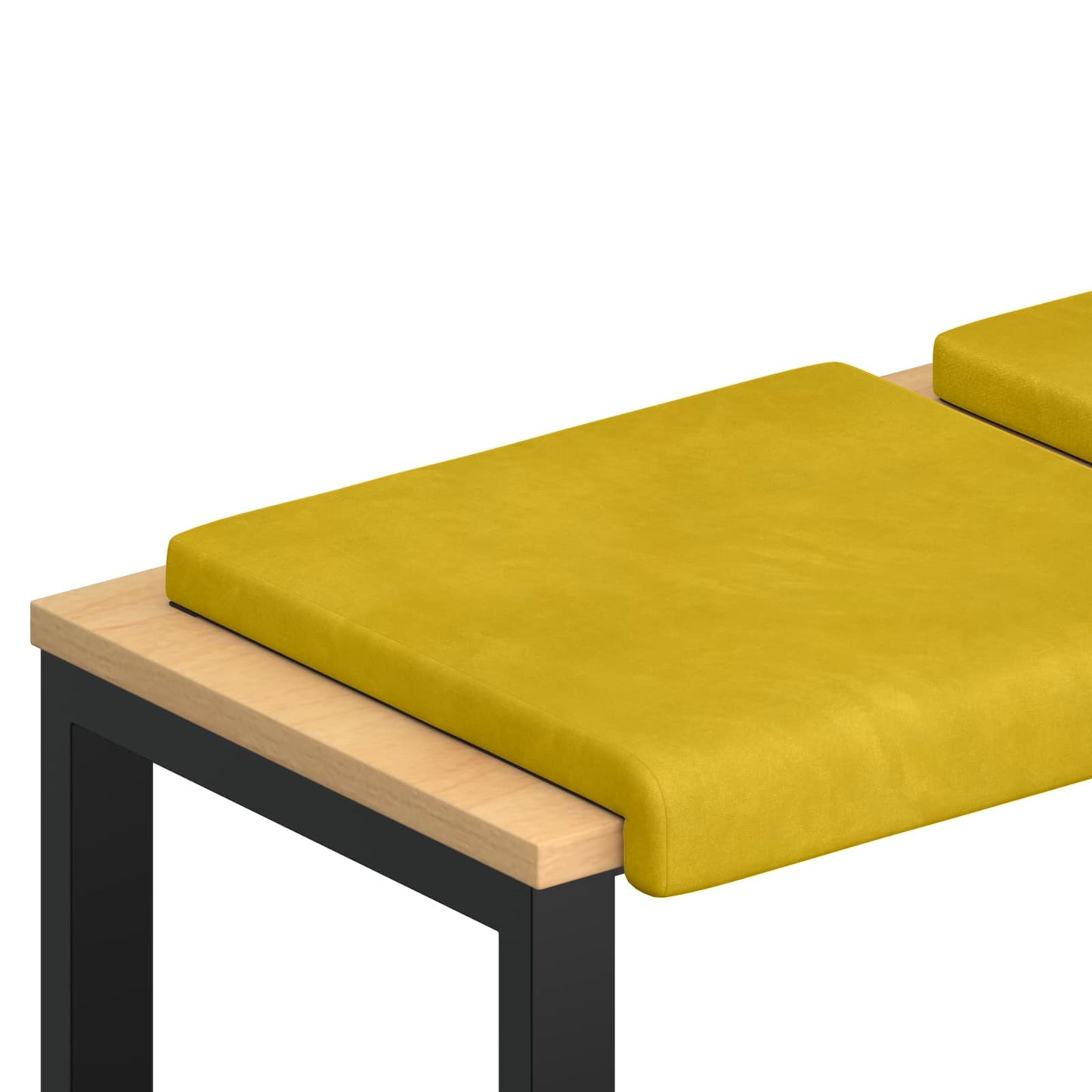 vidaXL Bench Cushion 2 pcs Velvet Yellow Depth 35 cm