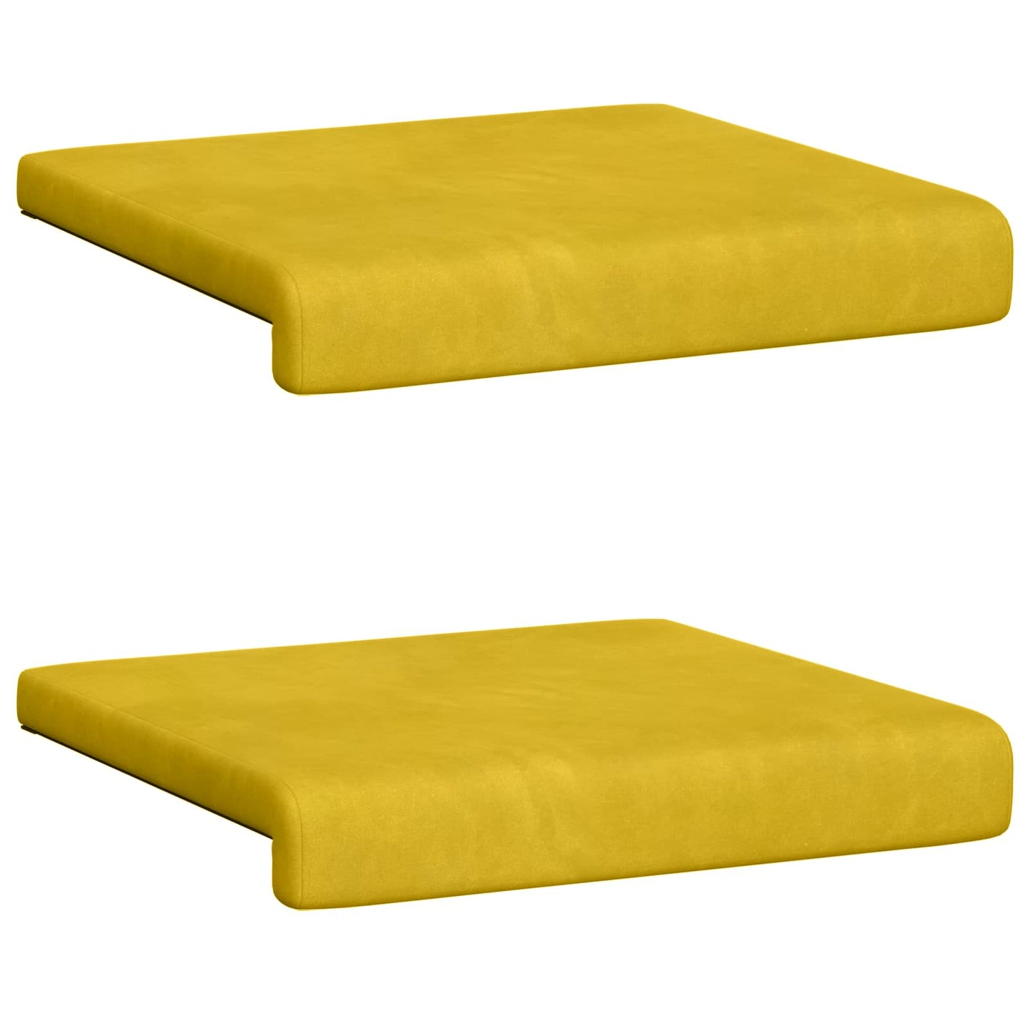 vidaXL Bench Cushion 2 pcs Velvet Yellow Depth 35 cm