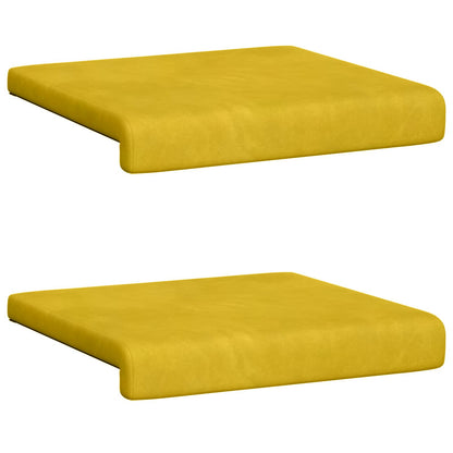 vidaXL Bench Cushion 2 pcs Velvet Yellow Depth 35 cm