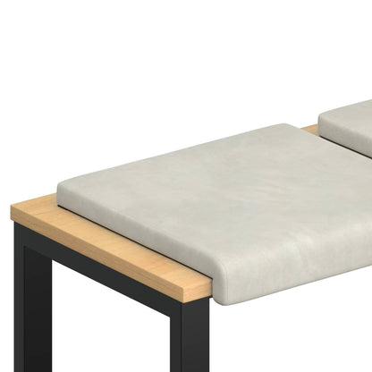 vidaXL Bench Cushion 2 pcs Velvet Cream Depth 35 cm
