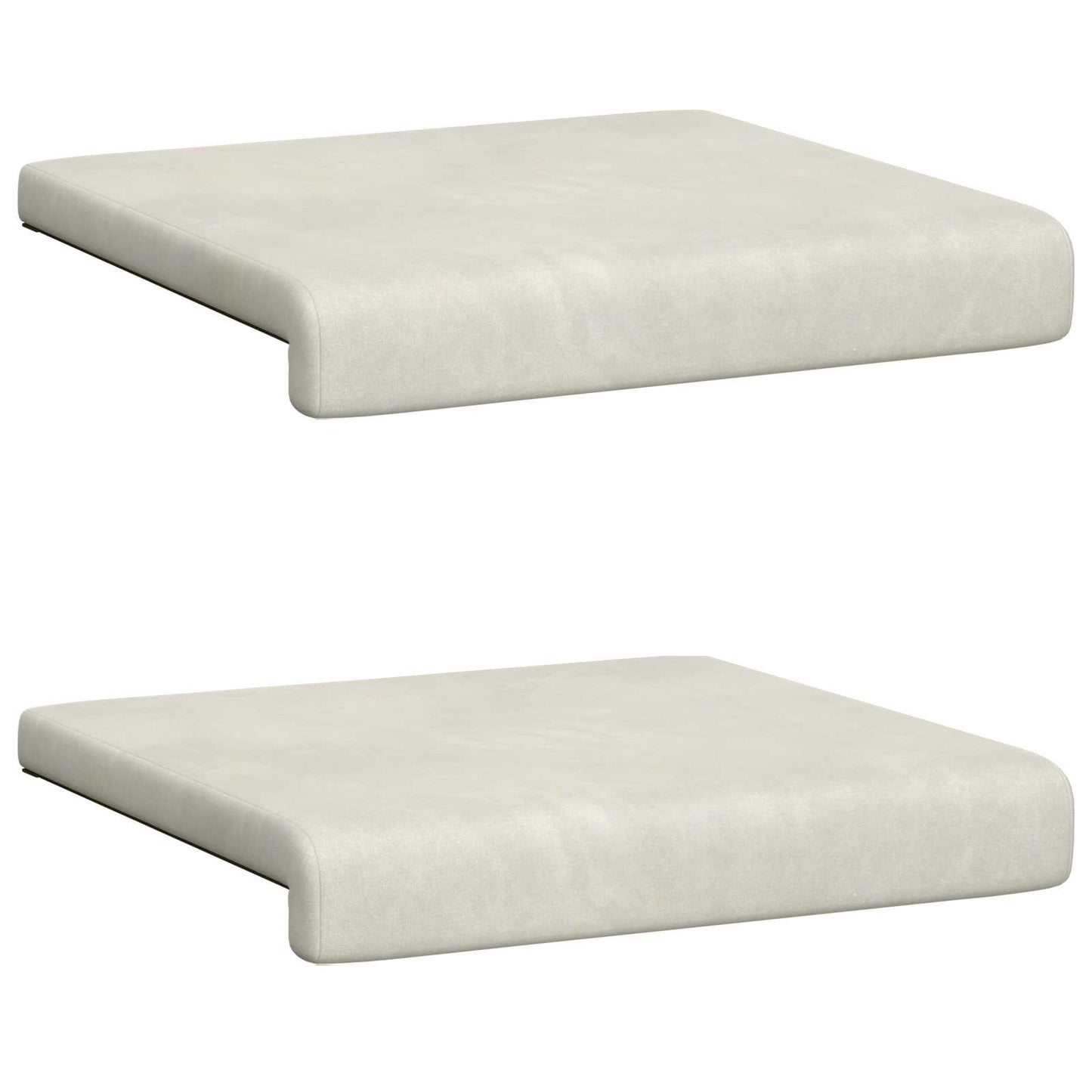 vidaXL Bench Cushion 2 pcs Velvet Cream Depth 35 cm
