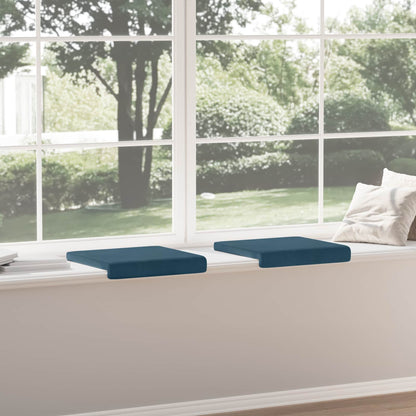 vidaXL Bench Cushion 2 pcs Velvet Blue Depth 35 cm