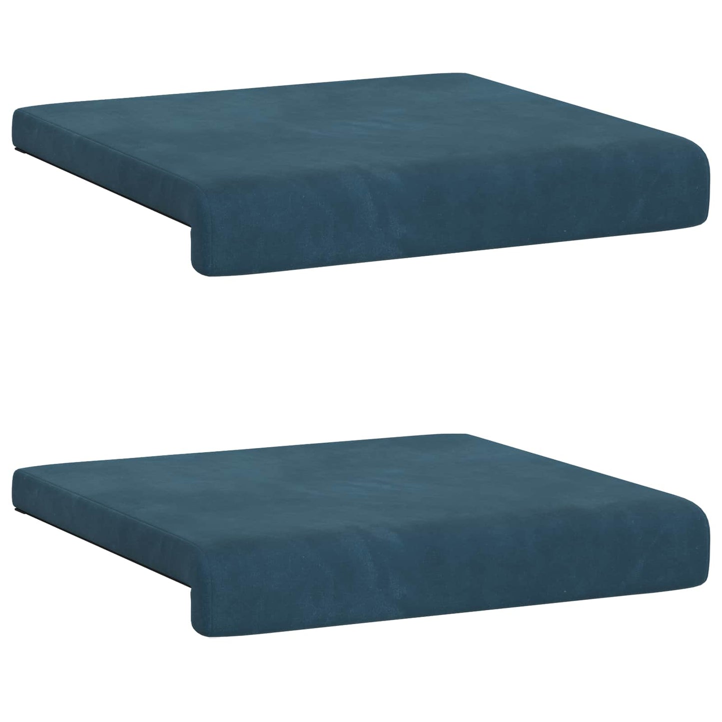 vidaXL Bench Cushion 2 pcs Velvet Blue Depth 35 cm