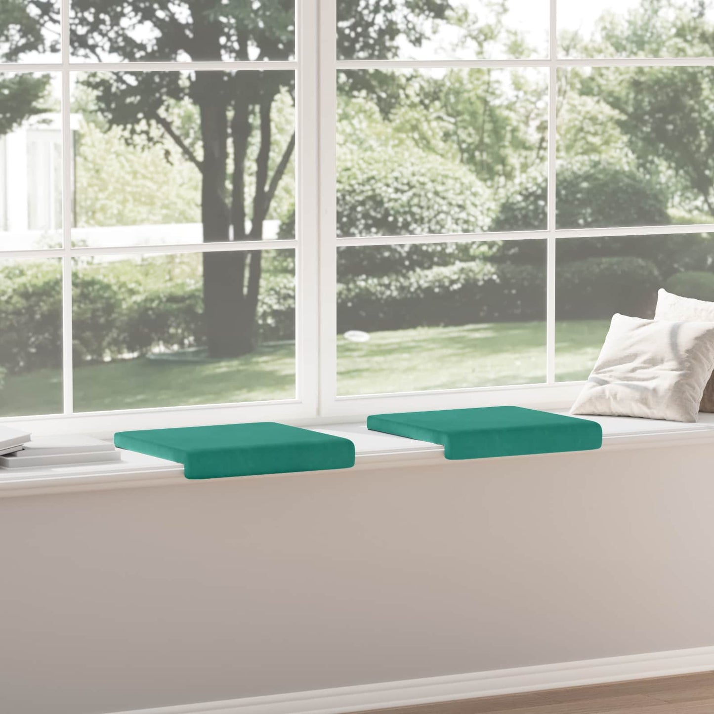 vidaXL Bench Cushion 2 pcs Velvet Turquoise Depth 35 cm