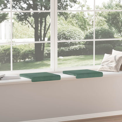 vidaXL Bench Cushion 2 pcs Velvet Sea Green Depth 35 cm