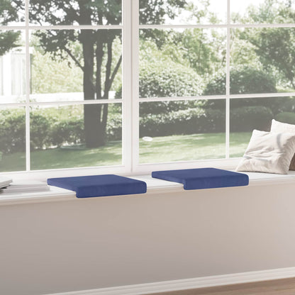 vidaXL Bench Cushion 2 pcs Velvet Police Blue Depth 35 cm