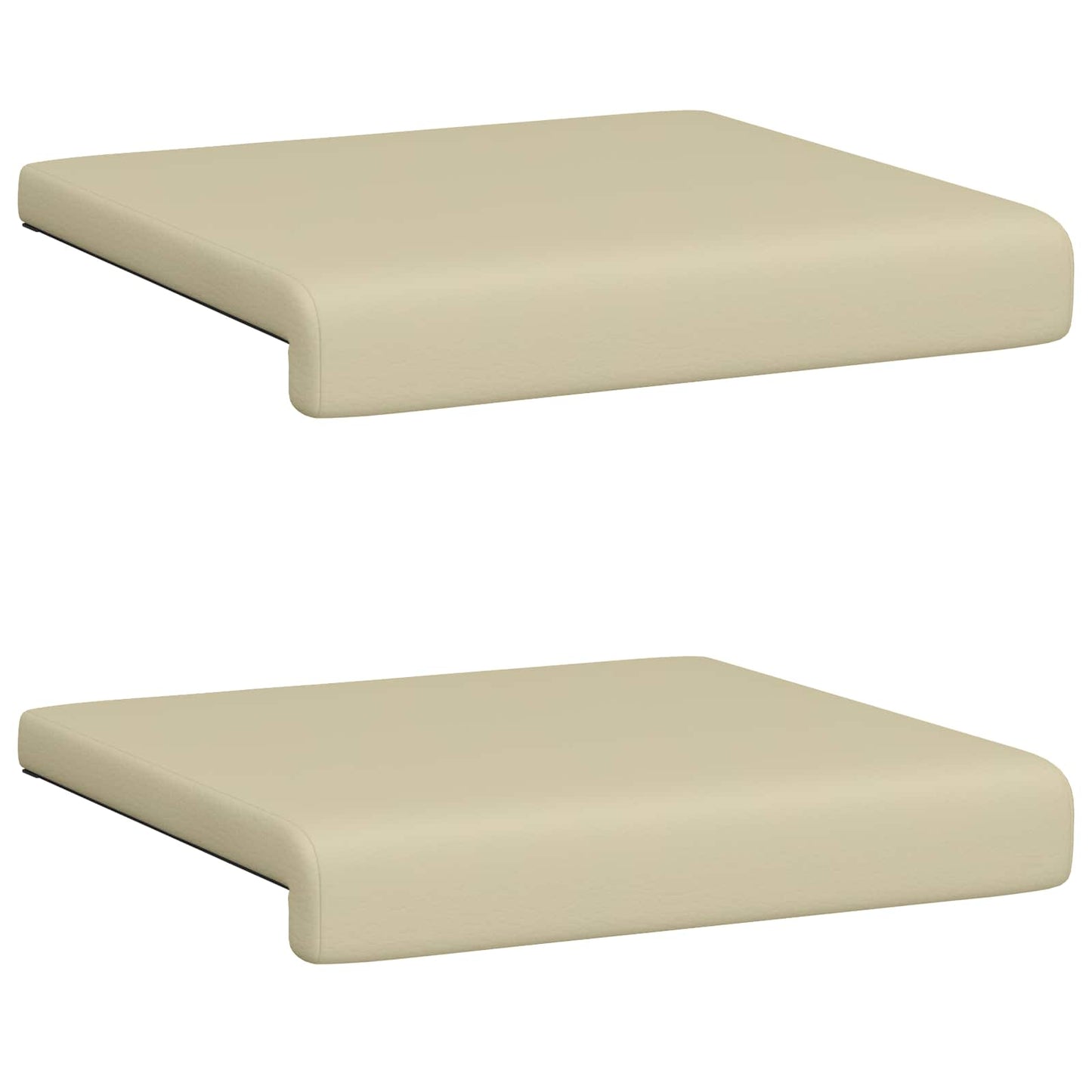 vidaXL Bench Cushion 2 pcs Faux Leather Cream Depth 35 cm