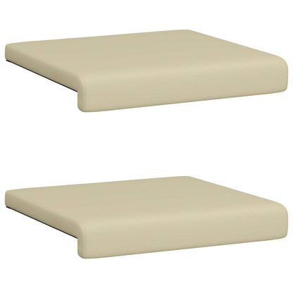 vidaXL Bench Cushion 2 pcs Faux Leather Cream Depth 35 cm