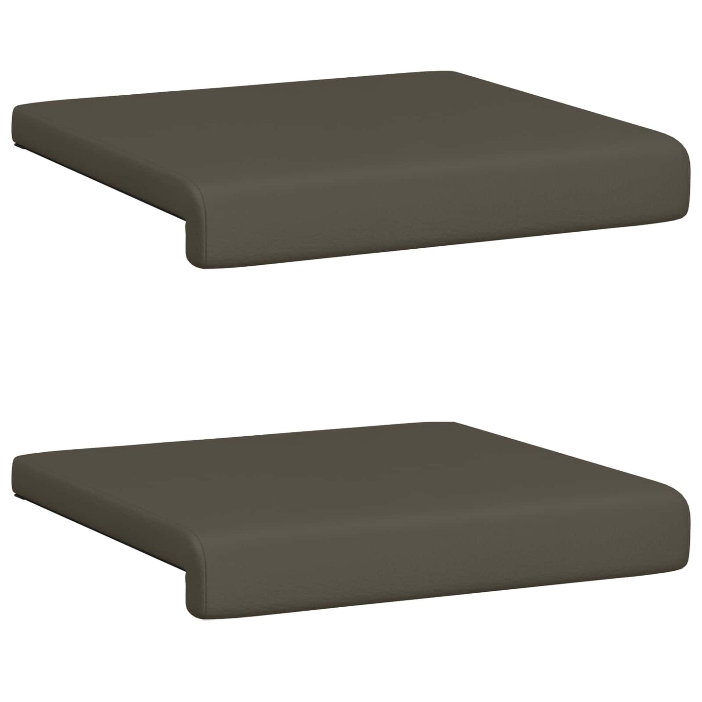 vidaXL Bench Cushion 2 pcs Faux Leather Grey Depth 35 cm