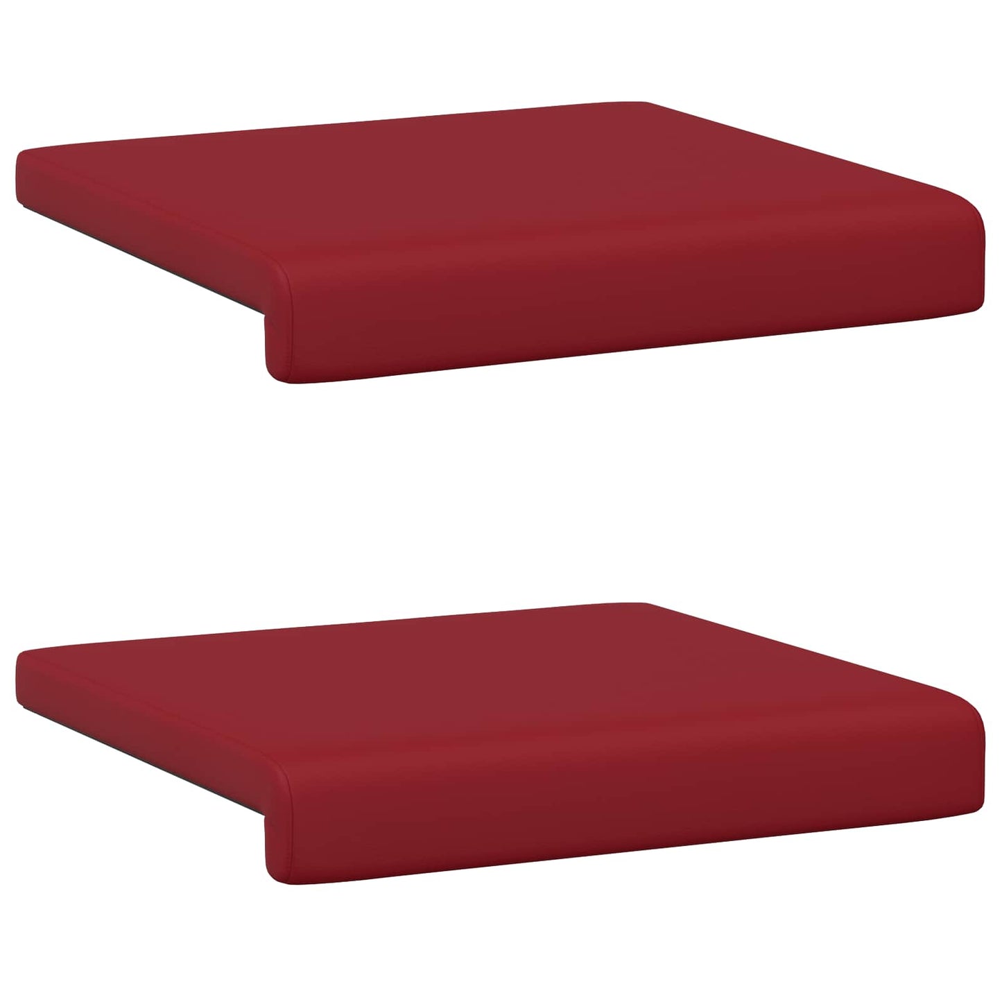 vidaXL Bench Cushion 2 pcs Faux Leather Wine Red Depth 35 cm