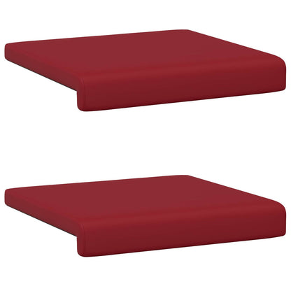 vidaXL Bench Cushion 2 pcs Faux Leather Wine Red Depth 35 cm