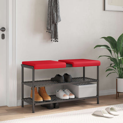 vidaXL Bench Cushion 2 pcs Faux Leather Red Depth 35 cm