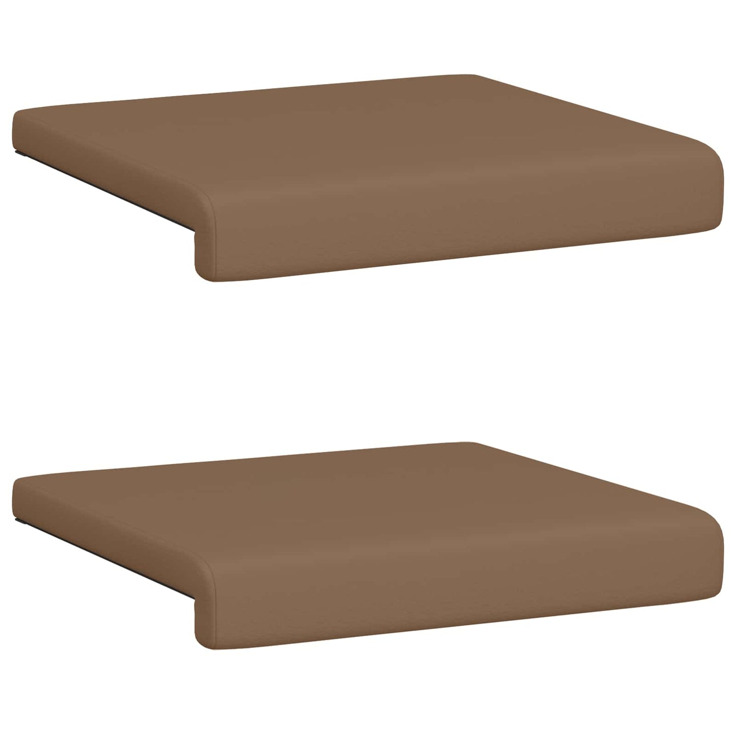 vidaXL Bench Cushion 2 pcs Faux Leather Cappuccino Depth 35 cm