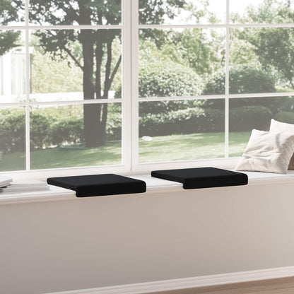 vidaXL Bench Cushion 2 pcs Faux Leather Black Depth 35 cm