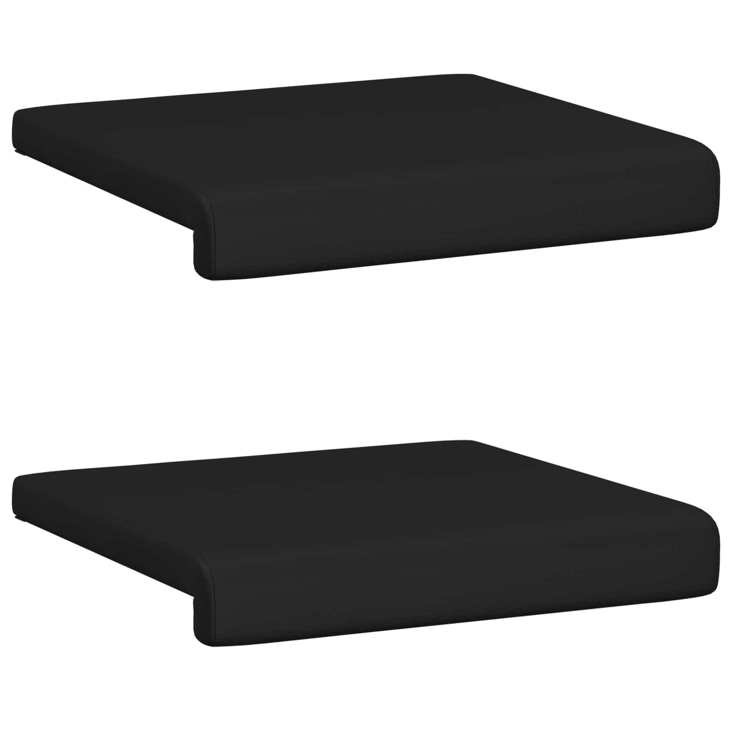 vidaXL Bench Cushion 2 pcs Faux Leather Black Depth 35 cm