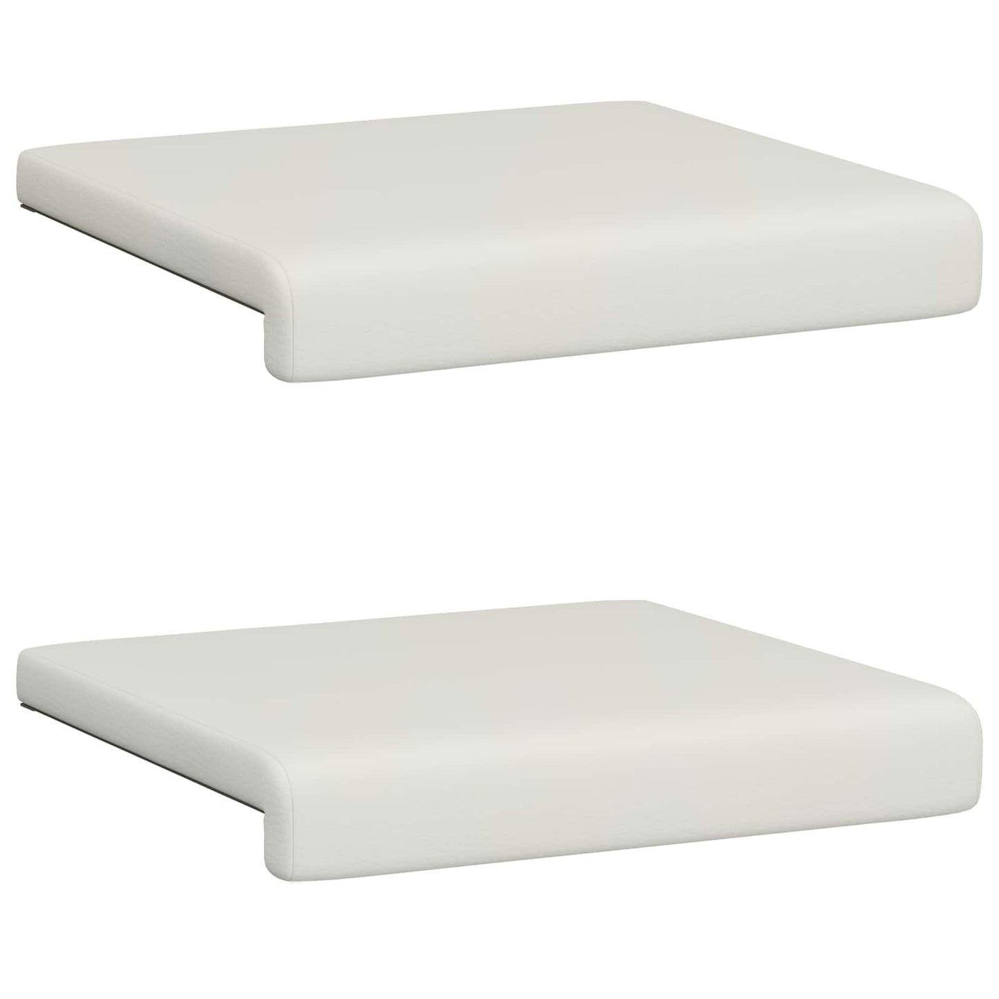vidaXL Bench Cushion 2 pcs Faux Leather White Depth 35 cm