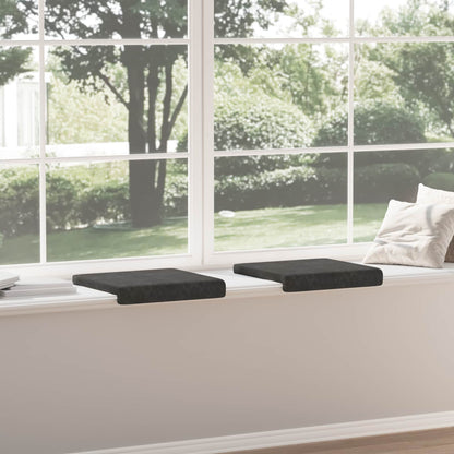 vidaXL Bench Cushion 2 pcs Faux Leather Black Depth 35 cm